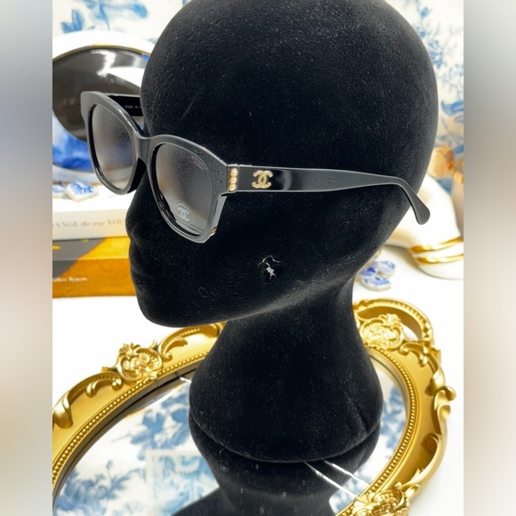 🆕 CHANEL 🧿 NWOT  Square Acetate Polarized Pearl CC Square Sunglasses, 5482-H - Picture 12 of 16